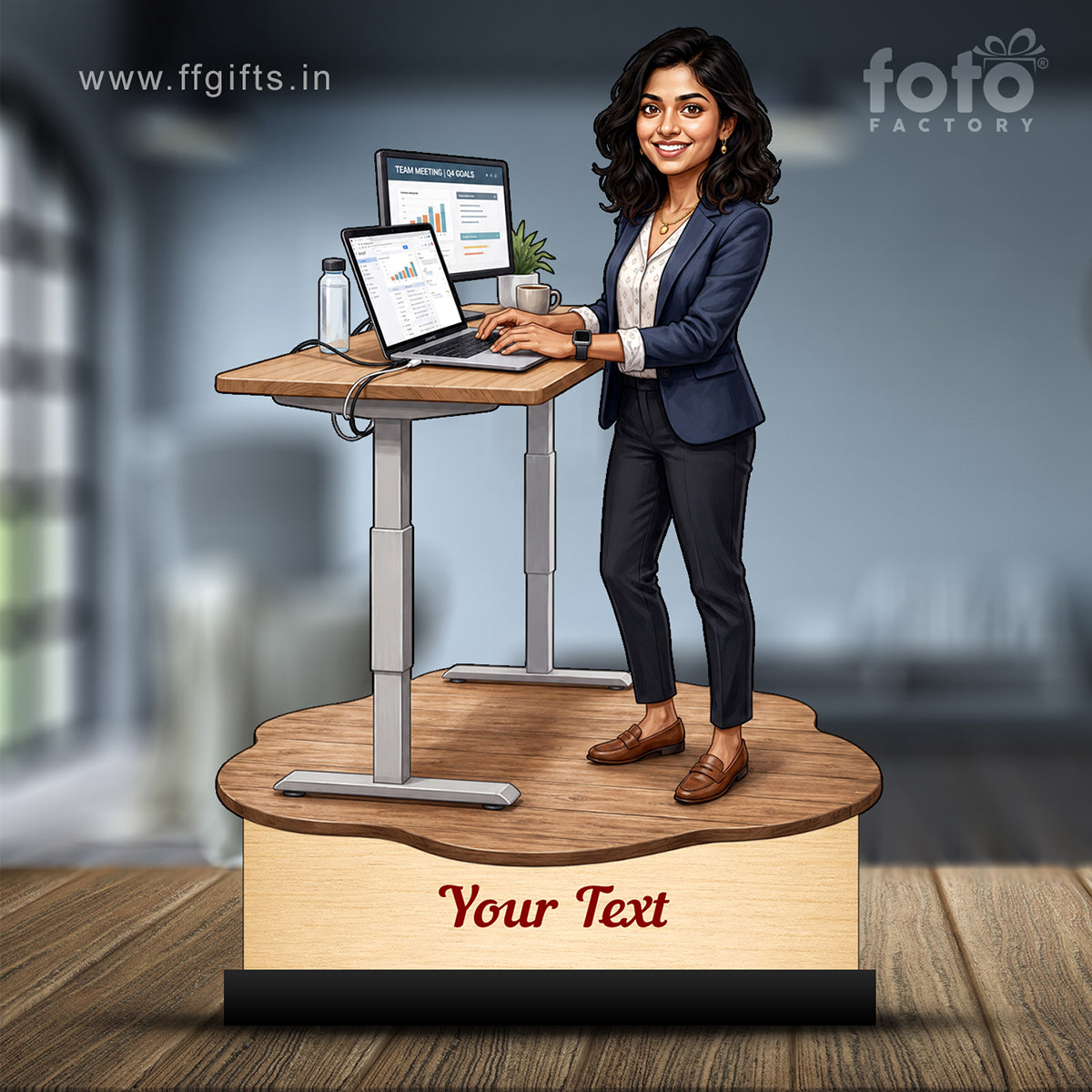 Personalized Corporate Office Female Employee Caricature C887