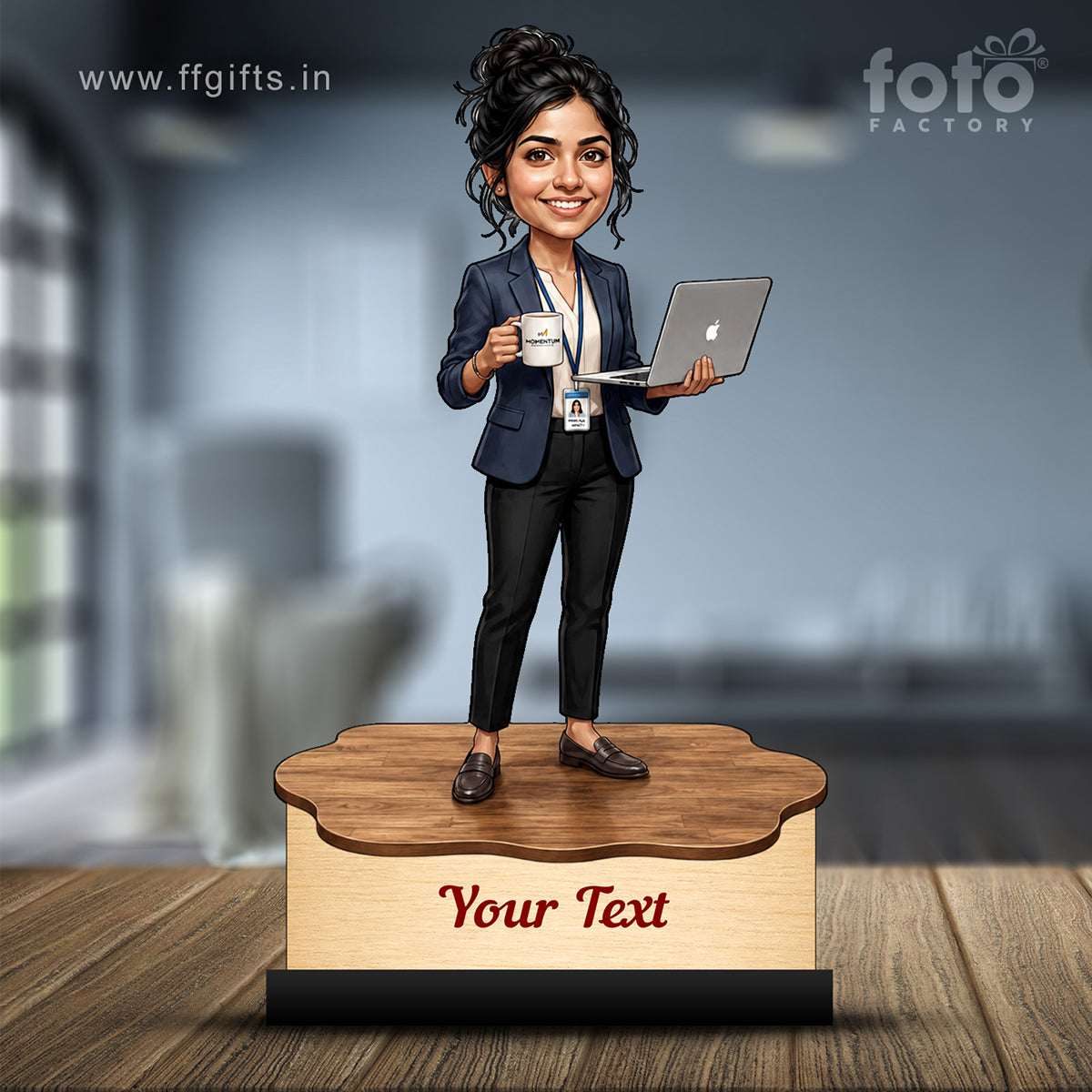 Personalized Corporate Office Female Employee Caricature C886