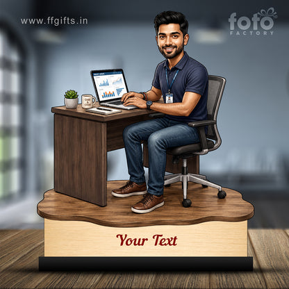 Personalized Corporate Office Male Employee Caricature C920