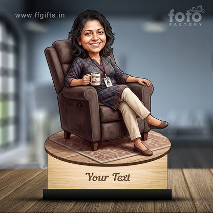 Personalized Female Retirement Caricature C1062
