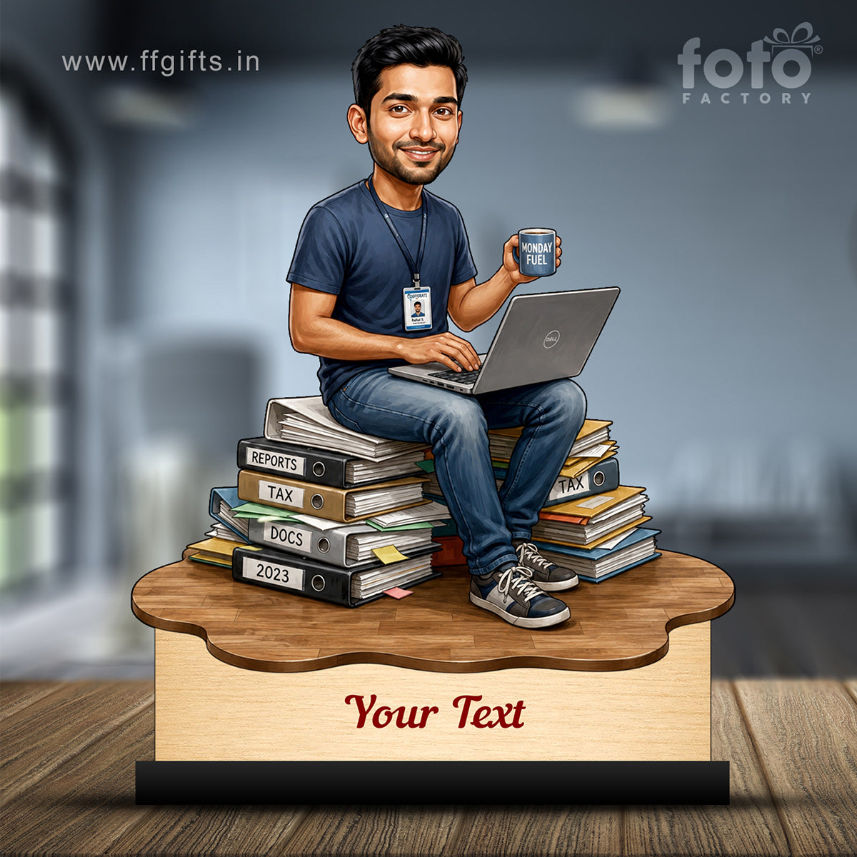 Personalized Corporate Office Male Employee Caricature C903