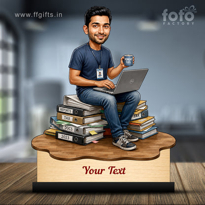 Personalized Corporate Office Male Employee Caricature C903