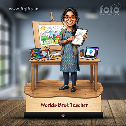 Worlds Best Art & Drawing Teacher Caricature C544