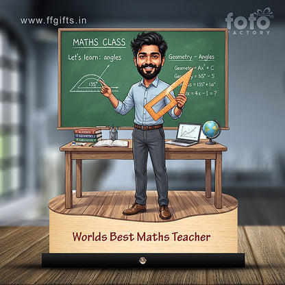 Worlds Best Maths Teacher Caricature C506