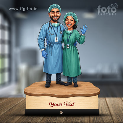 Couple Surgeon Doctor Caricature C603