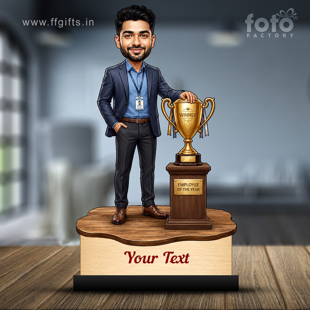 Personalized Achievement Award Male Caricature C964