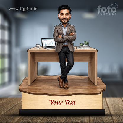 Personalized Corporate Office Male Employee Caricature C923