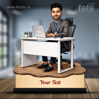 Personalized Corporate Office Male Employee Caricature C917