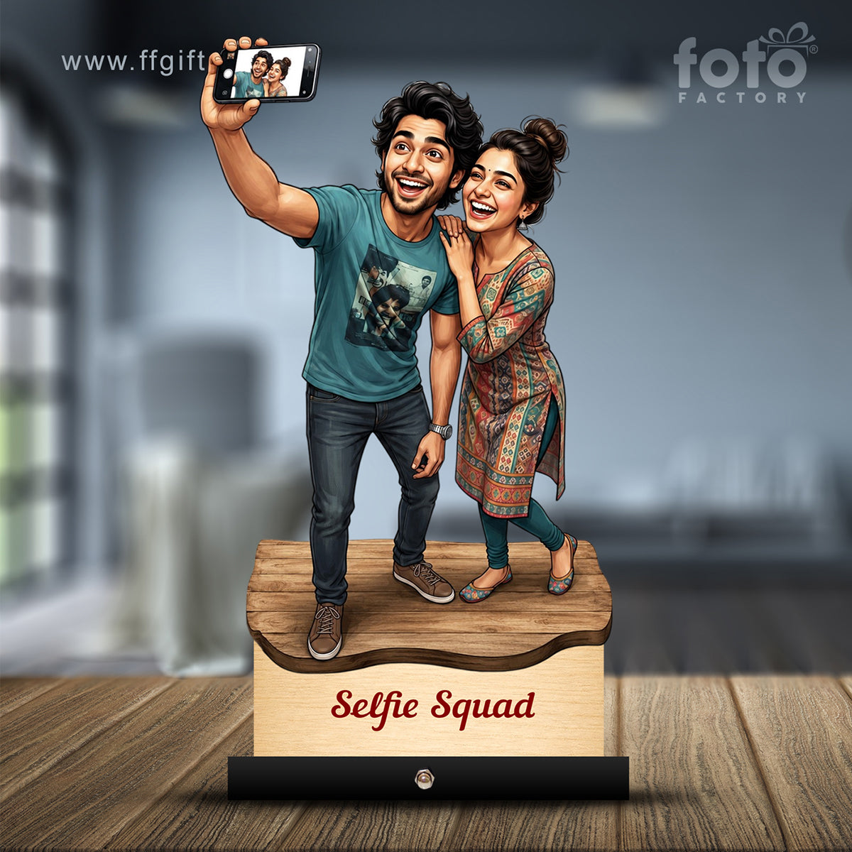 Selfie Brother Sister Caricature C596