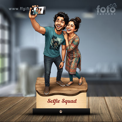 Selfie Brother Sister Caricature C596