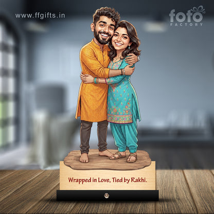 Brother Sister Hug Caricature C578