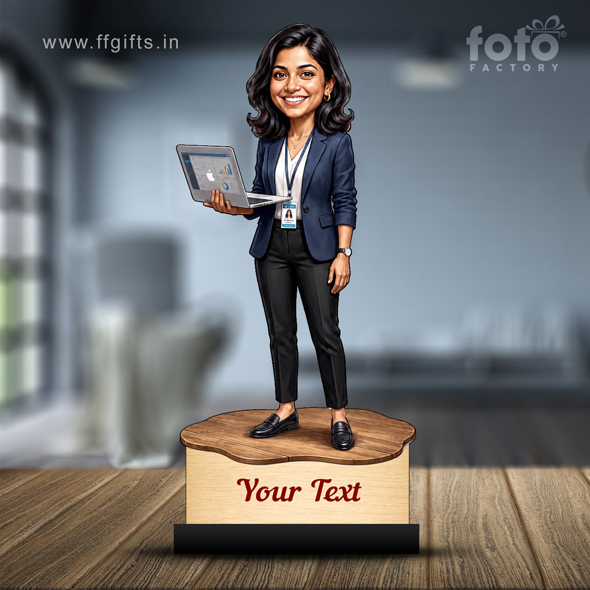 Personalized Corporate Office Female Employee Caricature C882
