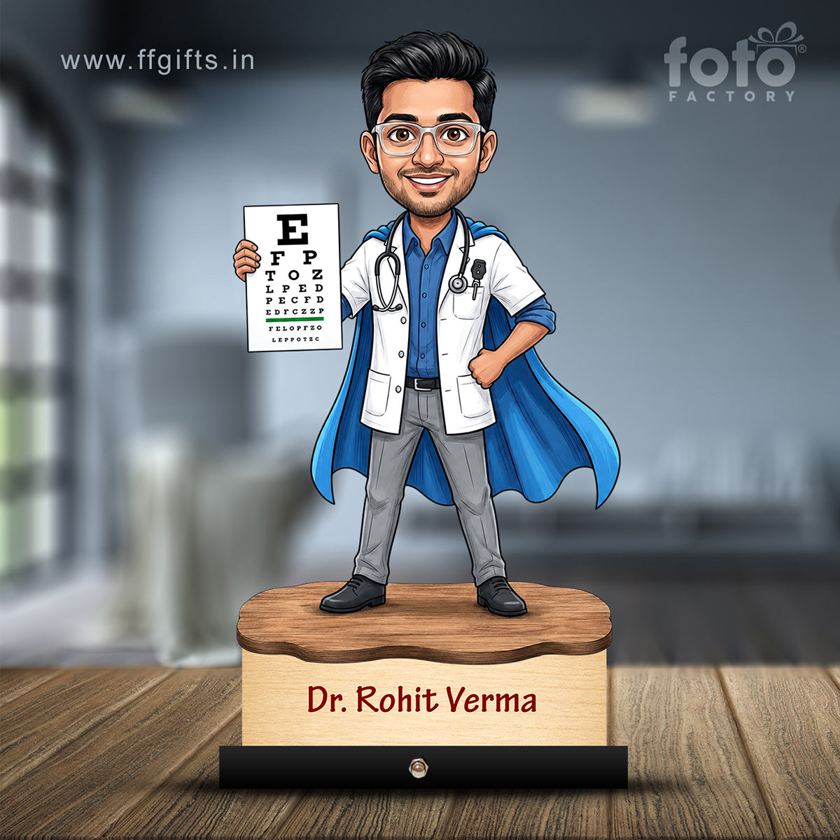 Ophthalmologist Super Doctor Male eye Doctor Caricature C553