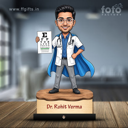 Ophthalmologist Super Doctor Male eye Doctor Caricature C553