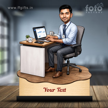 Personalized Corporate Office Male Employee Caricature C910