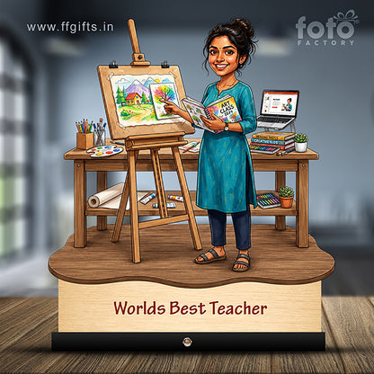 Worlds Best Art & Drawing Teacher Caricature C527