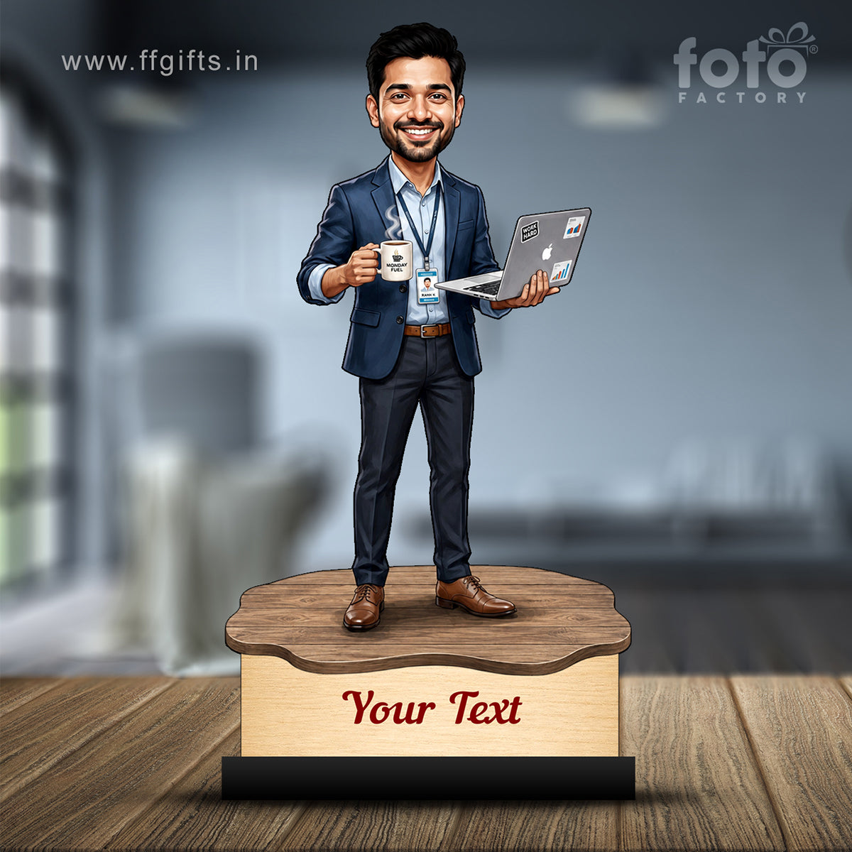Personalized Corporate Office Male Employee Caricature C911