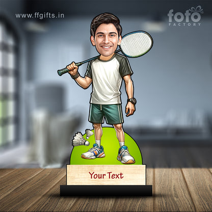 Badminton Player Male Caricature C406