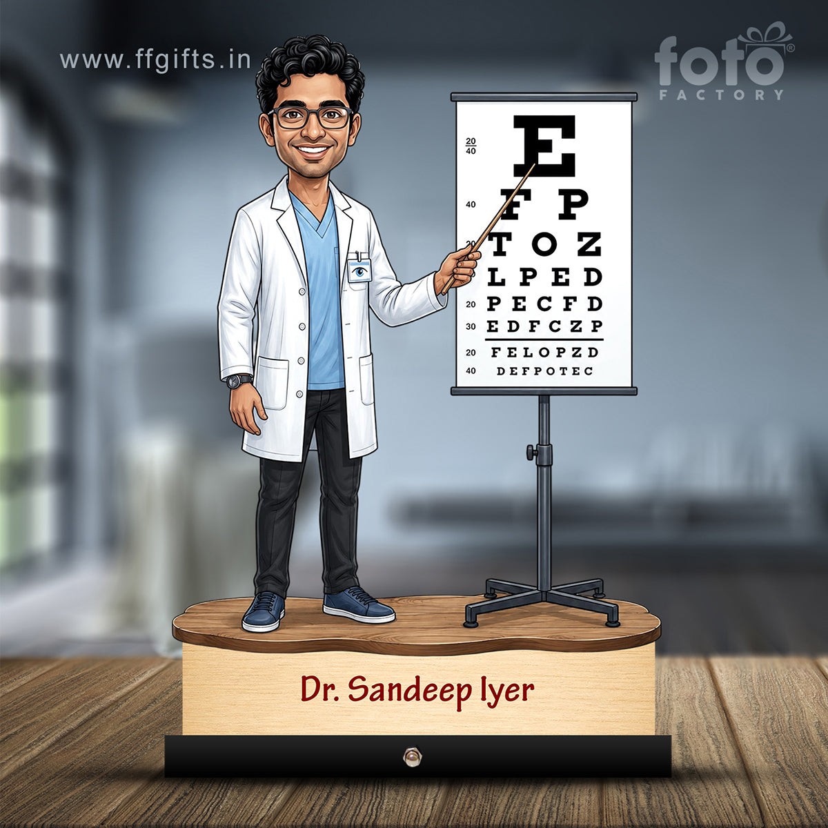 Ophthalmologist Doctor Male eye Doctor Caricature C554