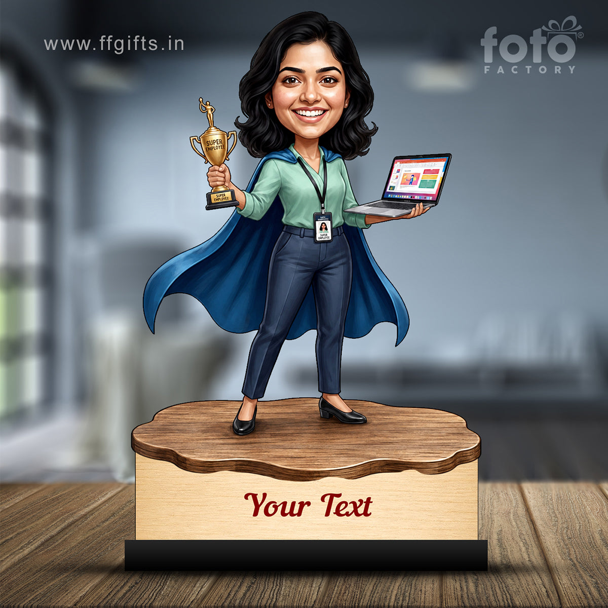 Personalized Achievement Award Female Caricature C930