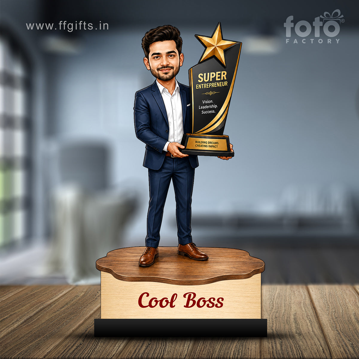 Personalized Super Boss with Award Caricature C814