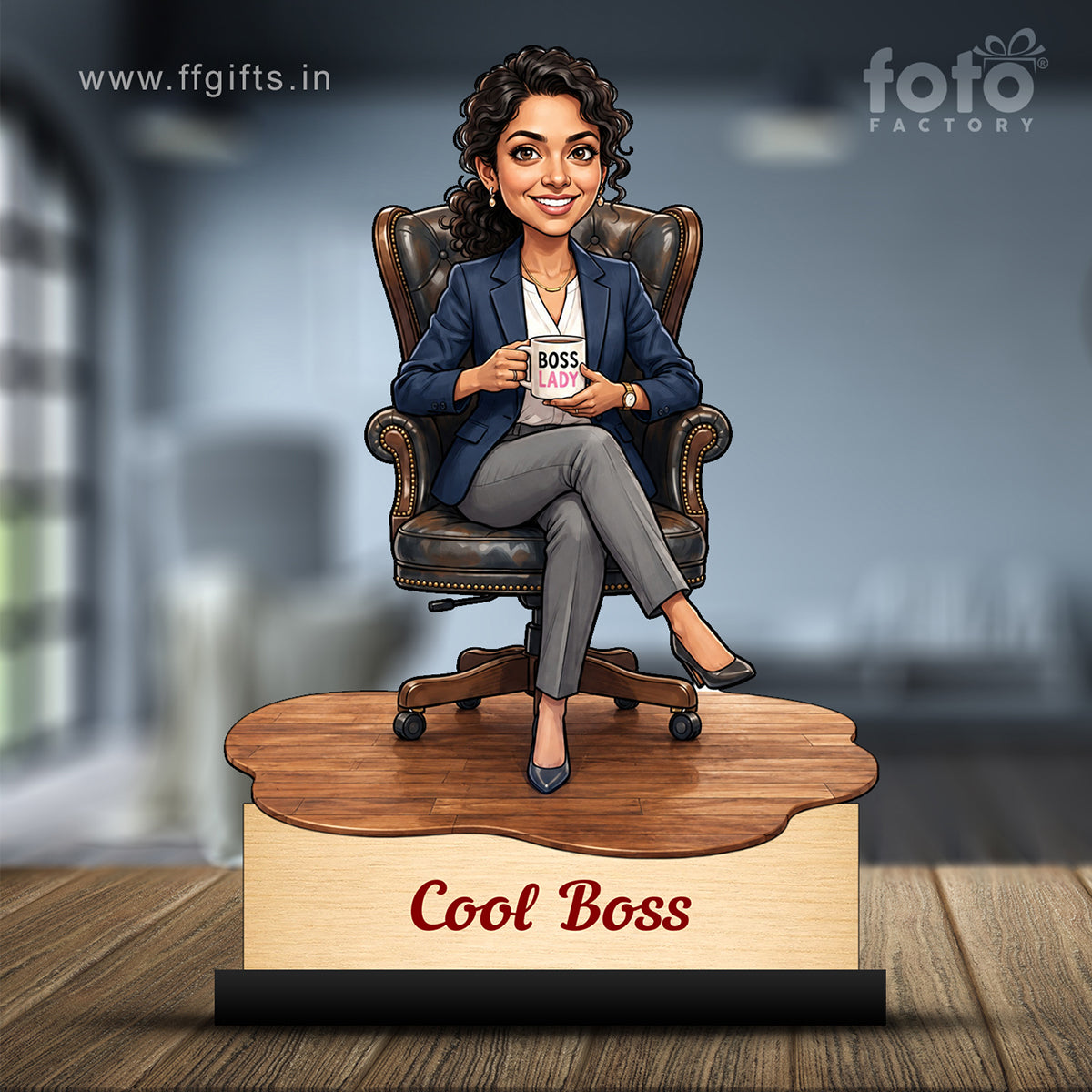 Personalized Female Cool Boss Caricature C855