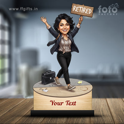 Personalized Female Retirement Caricature C1058