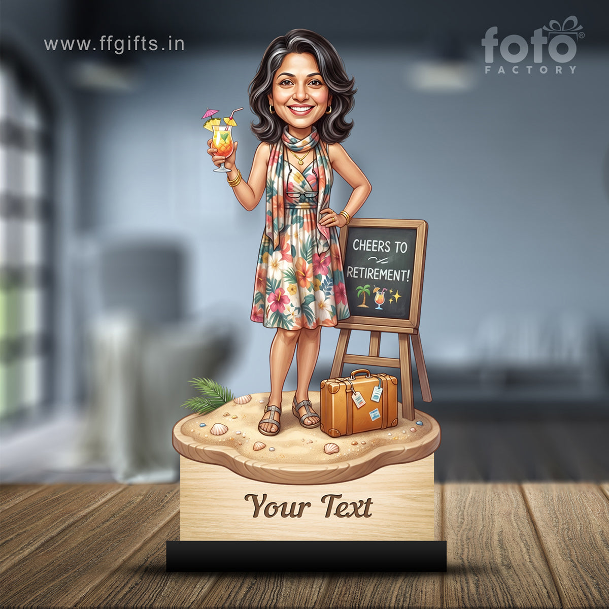 Personalized Female Retirement Caricature C1074