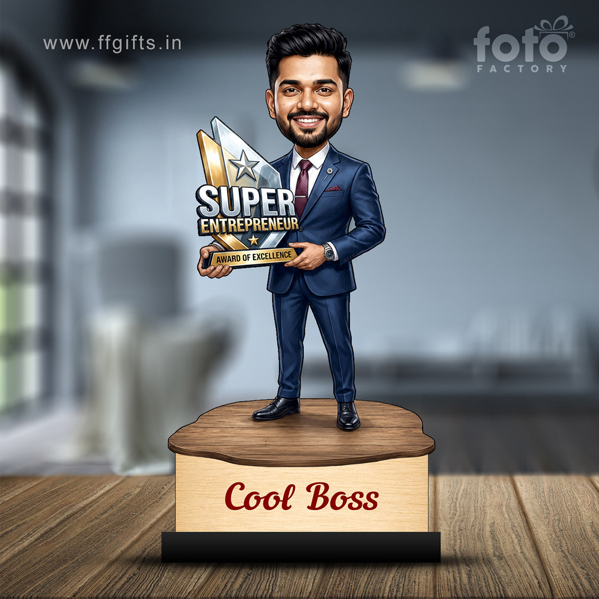 Personalized Cool Boss Caricature with Best Boss Award C828