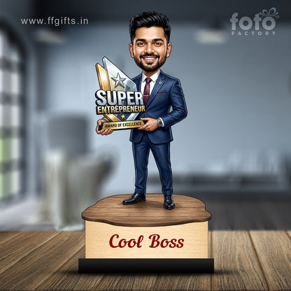 Personalized Cool Boss Caricature with Best Boss Award C828