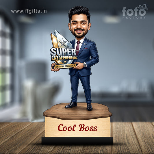 Personalized Cool Boss Caricature with Best Boss Award C828