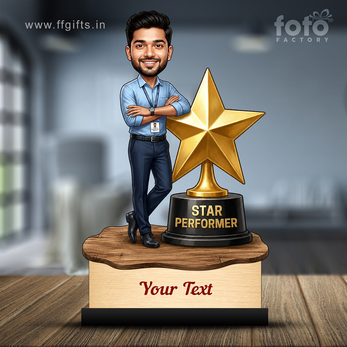 Personalized Achievement Award Male Caricature C925