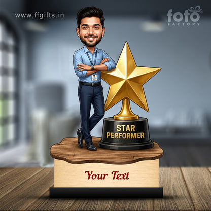 Personalized Achievement Award Male Caricature C925