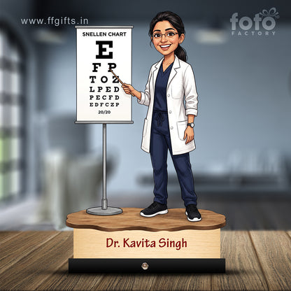 Ophthalmologist Doctor Female eye Doctor Caricature C556