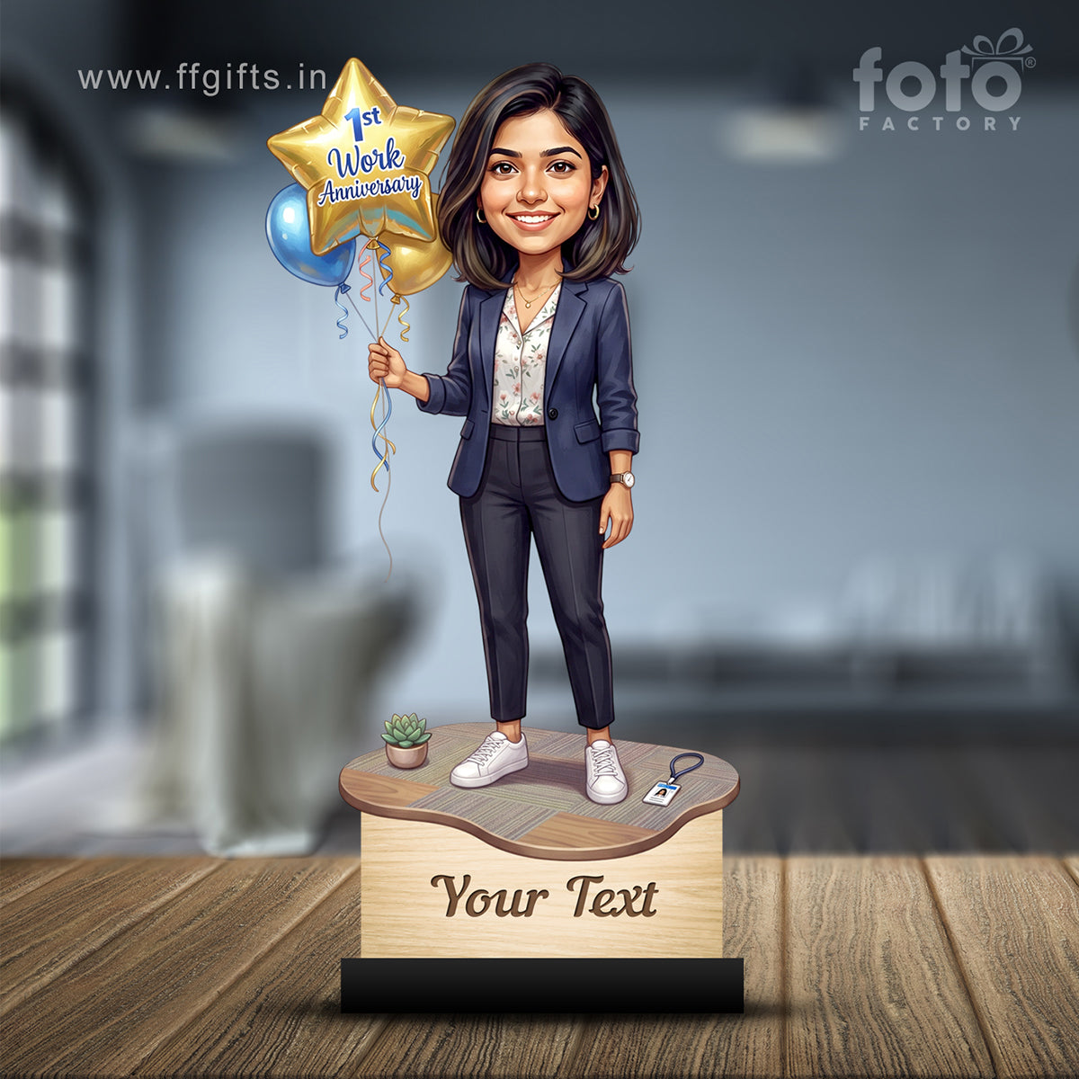 Personalized Work Anniversary Female Caricature C1112