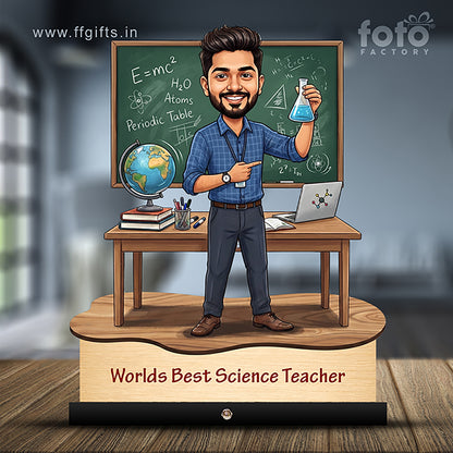 Worlds Best Science Teacher Caricature C511
