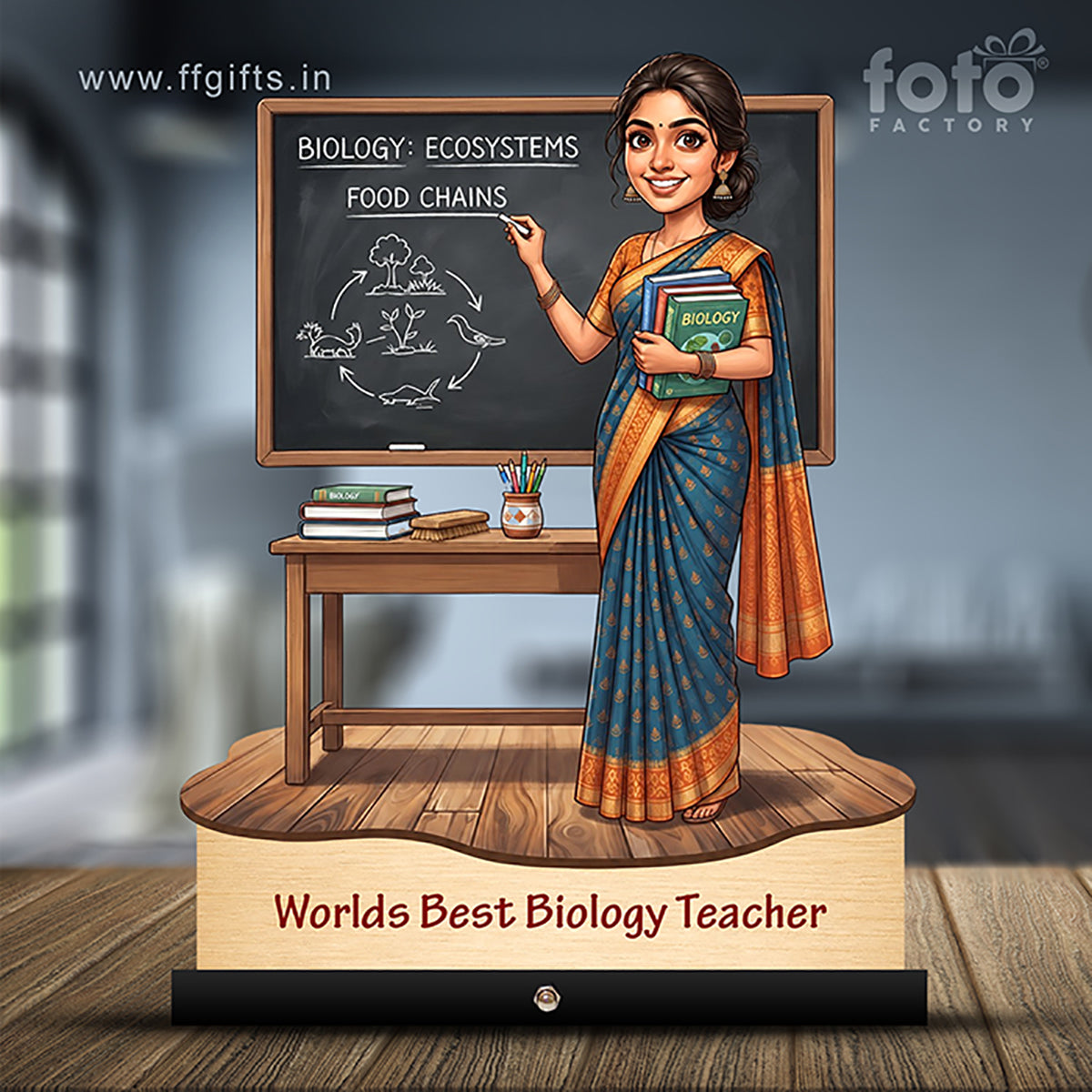 Worlds Best Biology Teacher Caricature C512