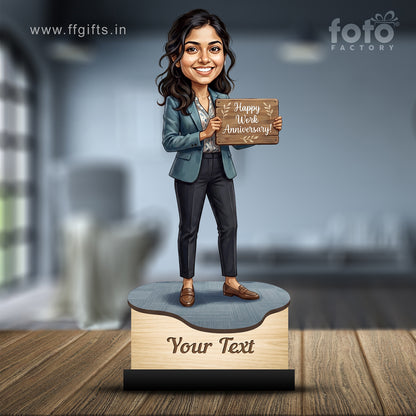 Personalized Work Anniversary Female Caricature C1115