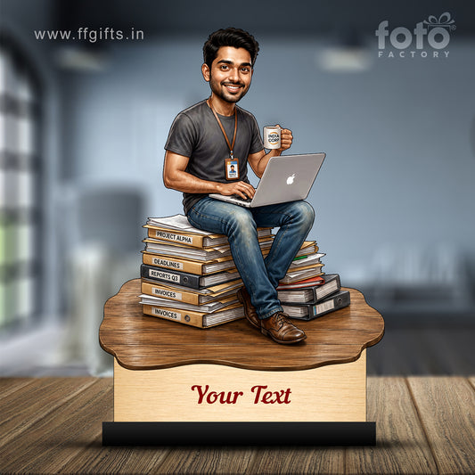 Personalized Corporate Office Male Employee Caricature C921