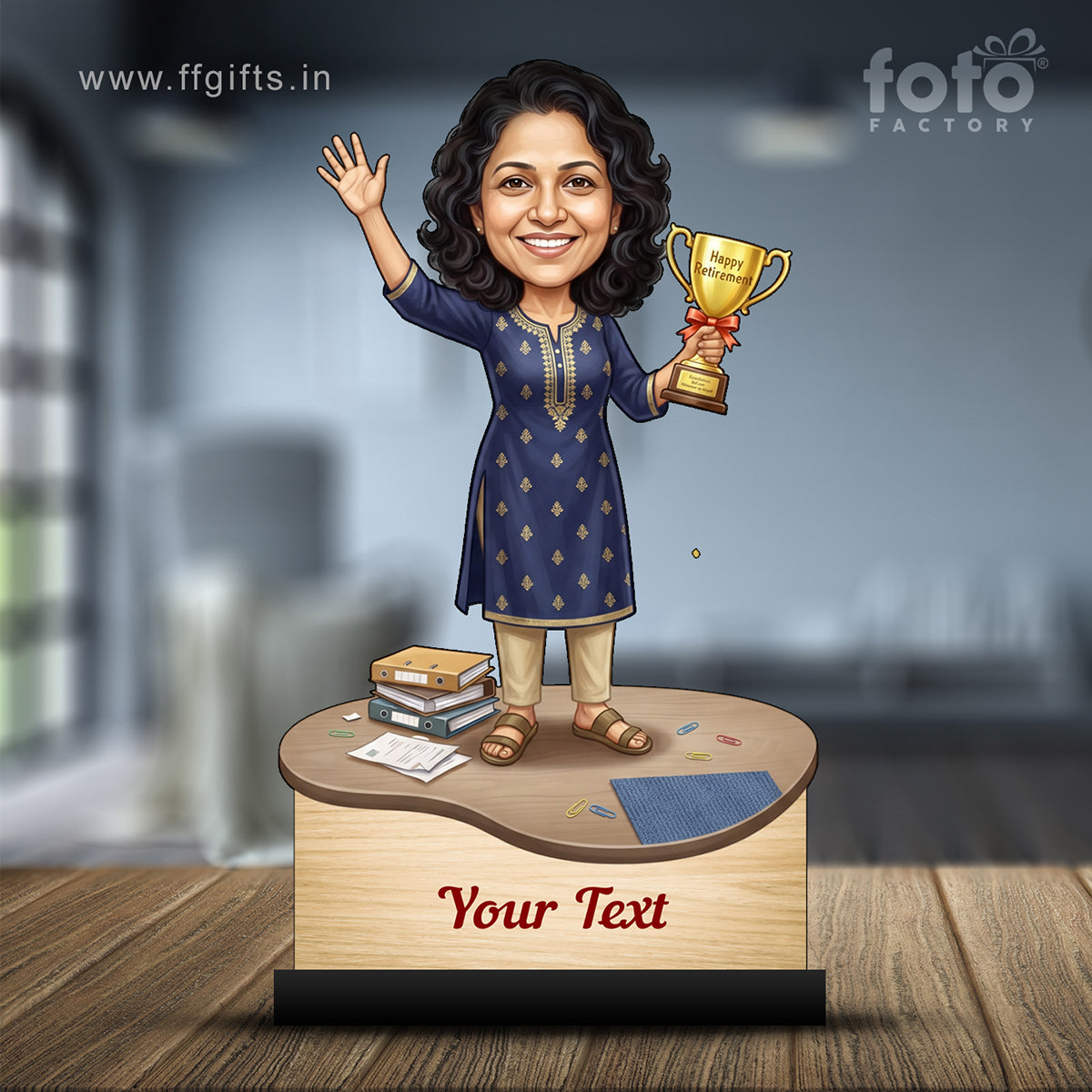 Personalized Female Retirement Caricature C1059