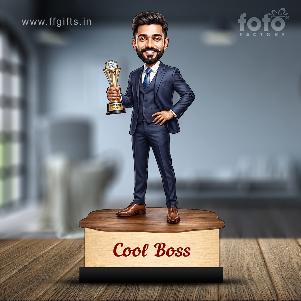 Personalized Cool Boss Caricature with Best Boss Award C831