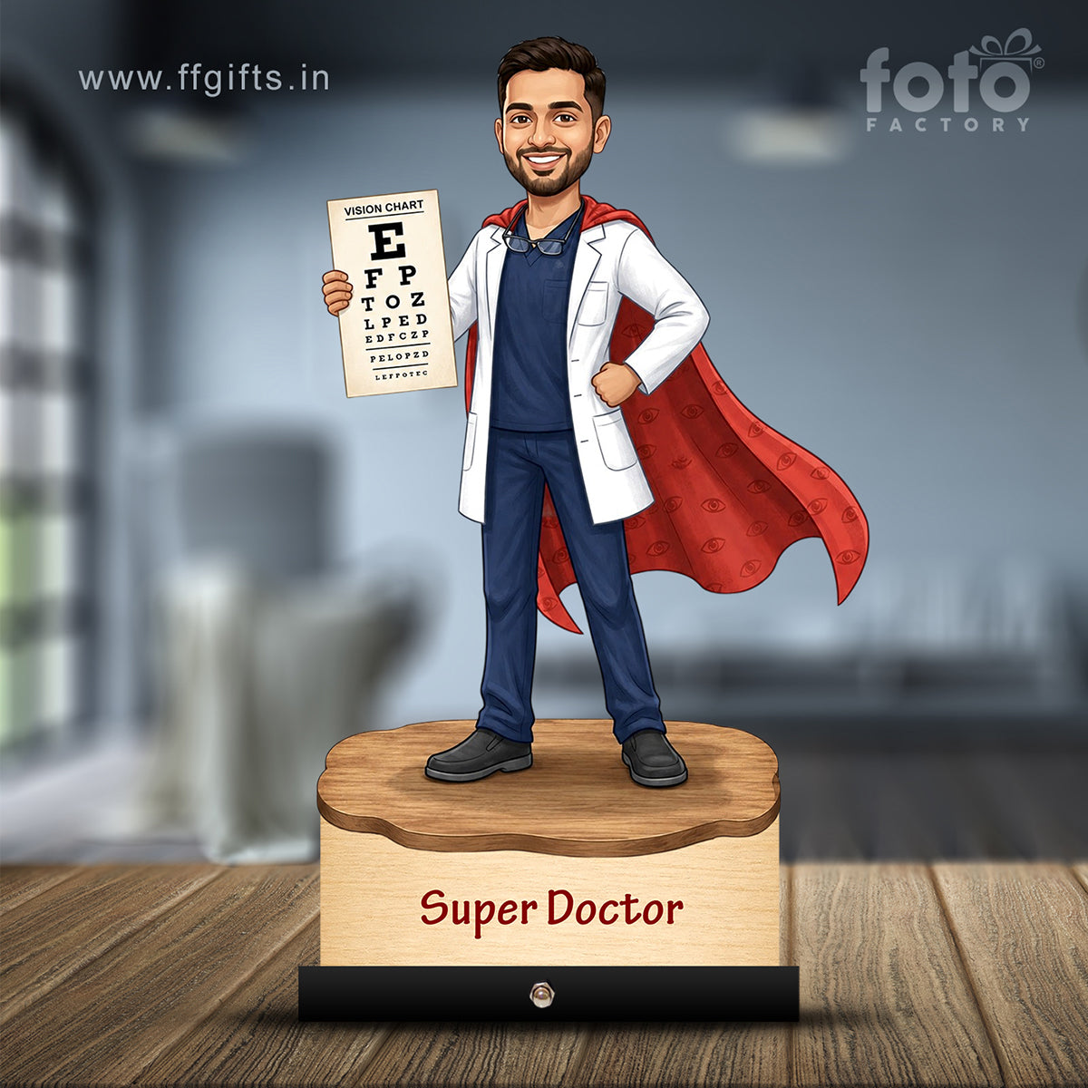 Ophthalmologist Super Doctor Male eye Doctor Caricature C548