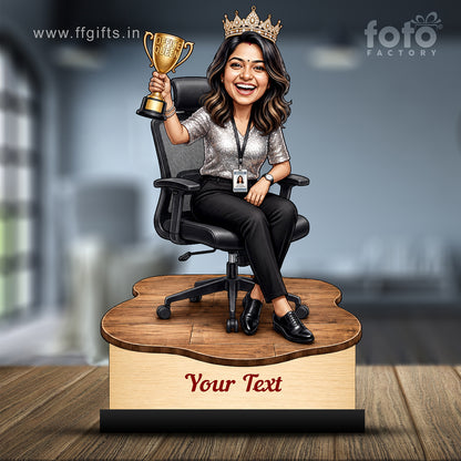 Personalized Achievement Award Female Caricature C946