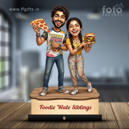 Foodie Brother Sister Caricature C595