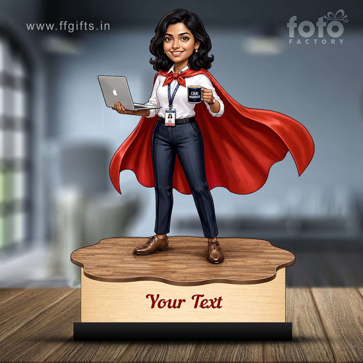 Personalized Corporate Office Female Employee Caricature C888