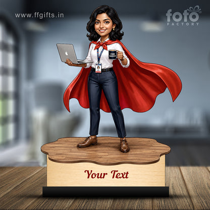 Personalized Corporate Office Female Employee Caricature C888