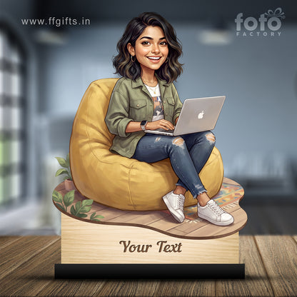 Personalized Female Work From Home Caricature C1104