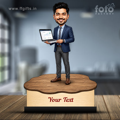 Personalized Corporate Office Male Employee Caricature C904