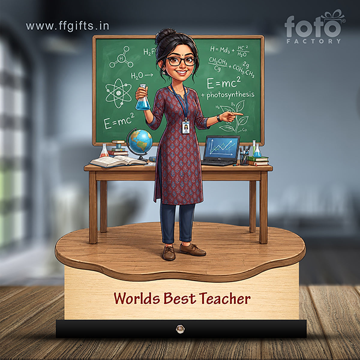 Worlds Best Science Teacher Caricature C525