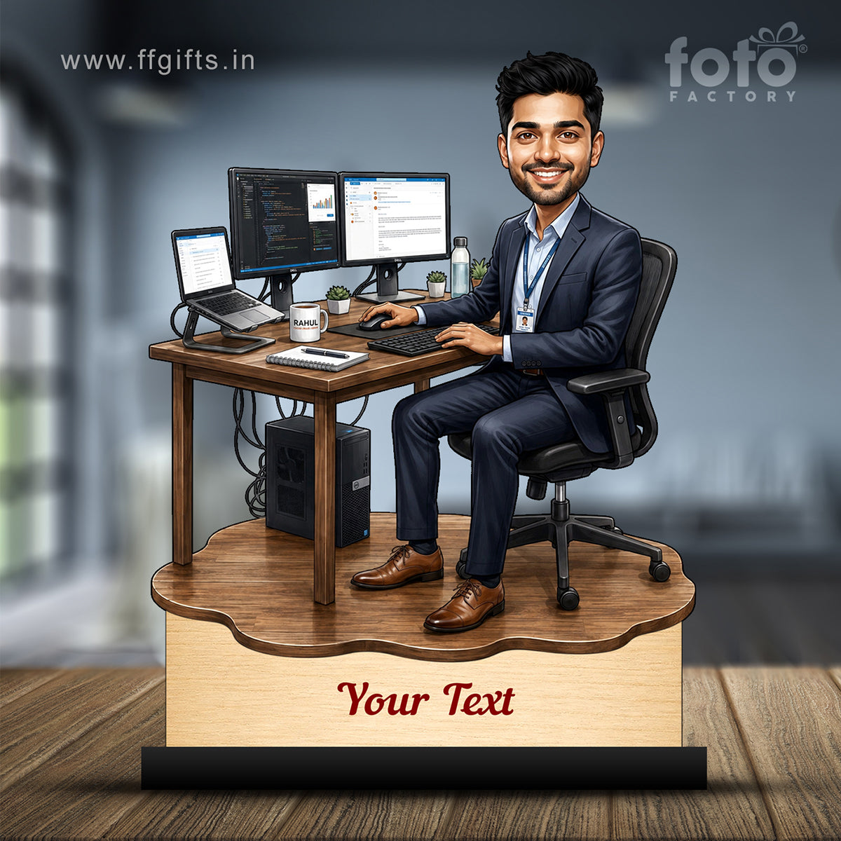 Personalized Corporate Office Male Employee Caricature C900